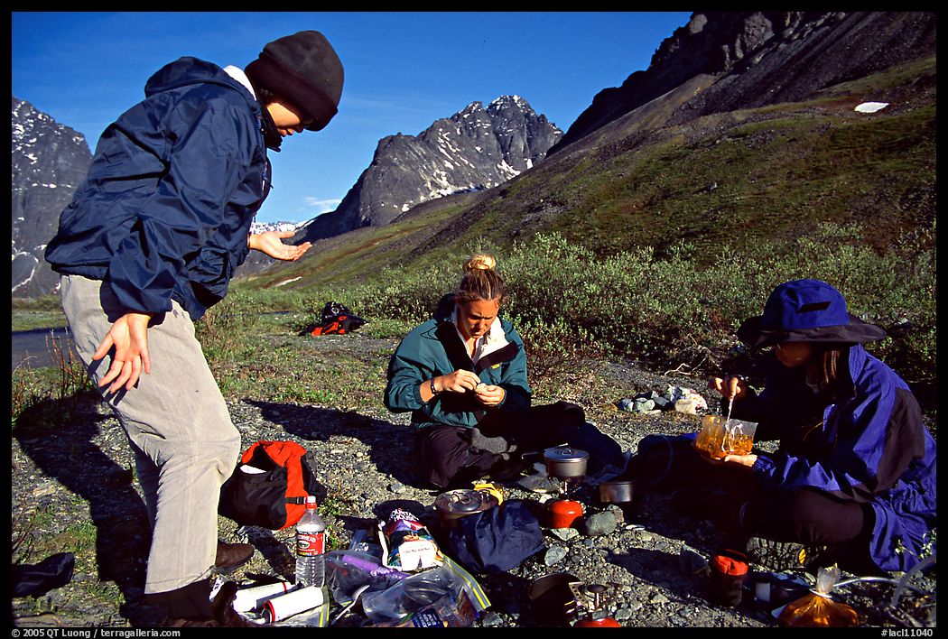 Camp breafast. Lake Clark National Park, Alaska