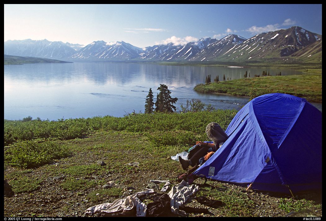 Camp above Twin Lakes. Lake Clark National Park, Alaska