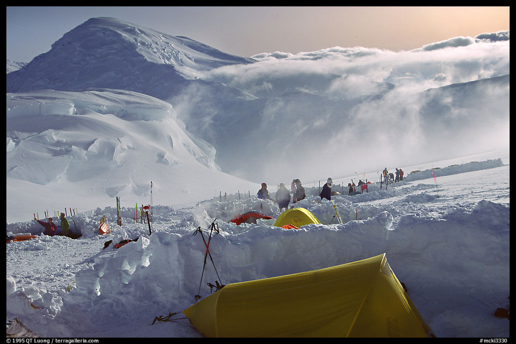 The first important camp, where people gather at a same spot, is found at 11000. Denali, Alaska