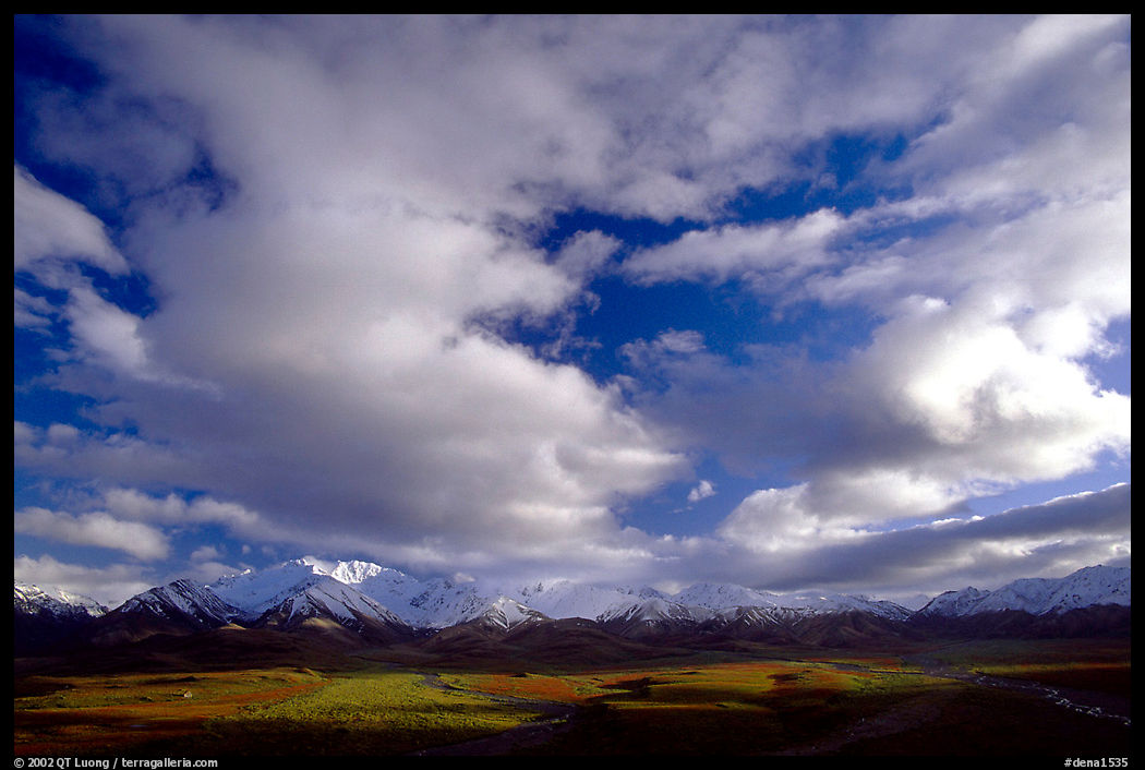 Alaska Range and sky, Polychrome Pass. Denali  National Park, Alaska, USA.