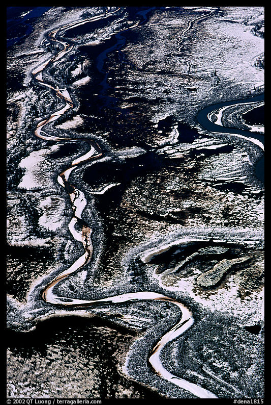 Frozen braided rivers. Denali  National Park, Alaska, USA.