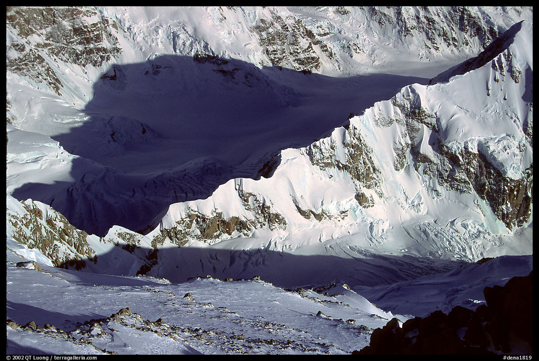 Kahilna peaks seen from 16000ft on Mt Mc Kinley. Denali  National Park, Alaska, USA.