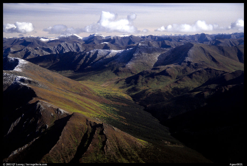 Aerial view of mountains. Gates of the Arctic National Park, Alaska, USA.