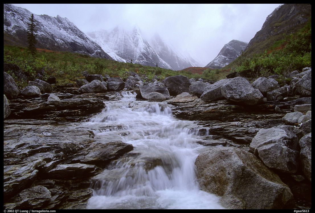Stream and Arrigetch Peaks. Gates of the Arctic National Park