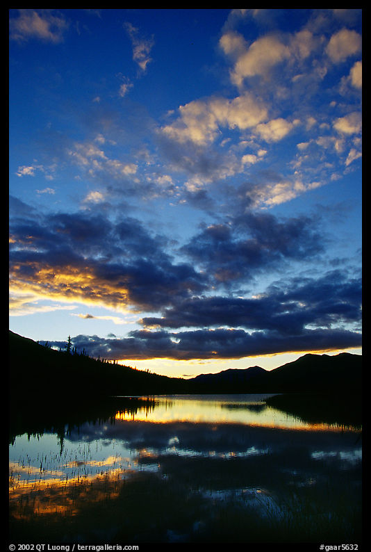 Sky and Alatna River reflexions,  sunset. Gates of the Arctic National Park, Alaska, USA.