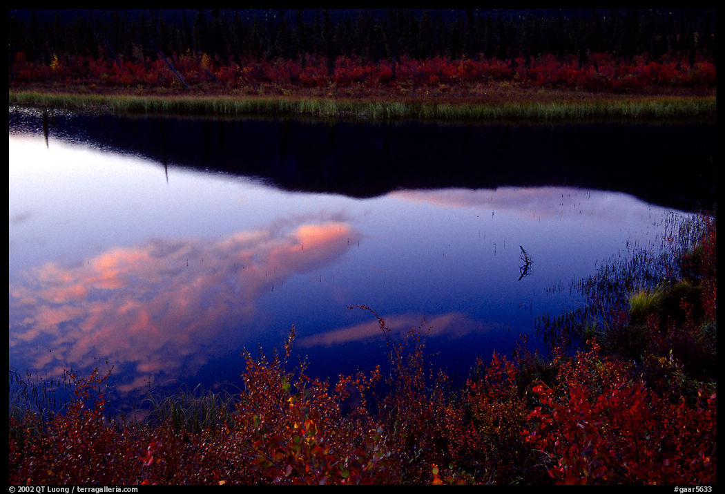 Alatna River reflexions, sunset. Gates of the Arctic National Park, Alaska, USA.
