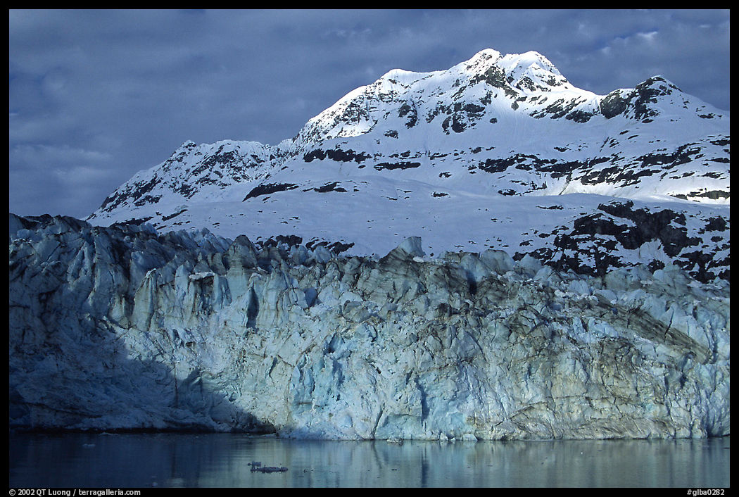Lamplugh glacier and Mt Cooper. Glacier Bay National Park, Alaska, USA.
