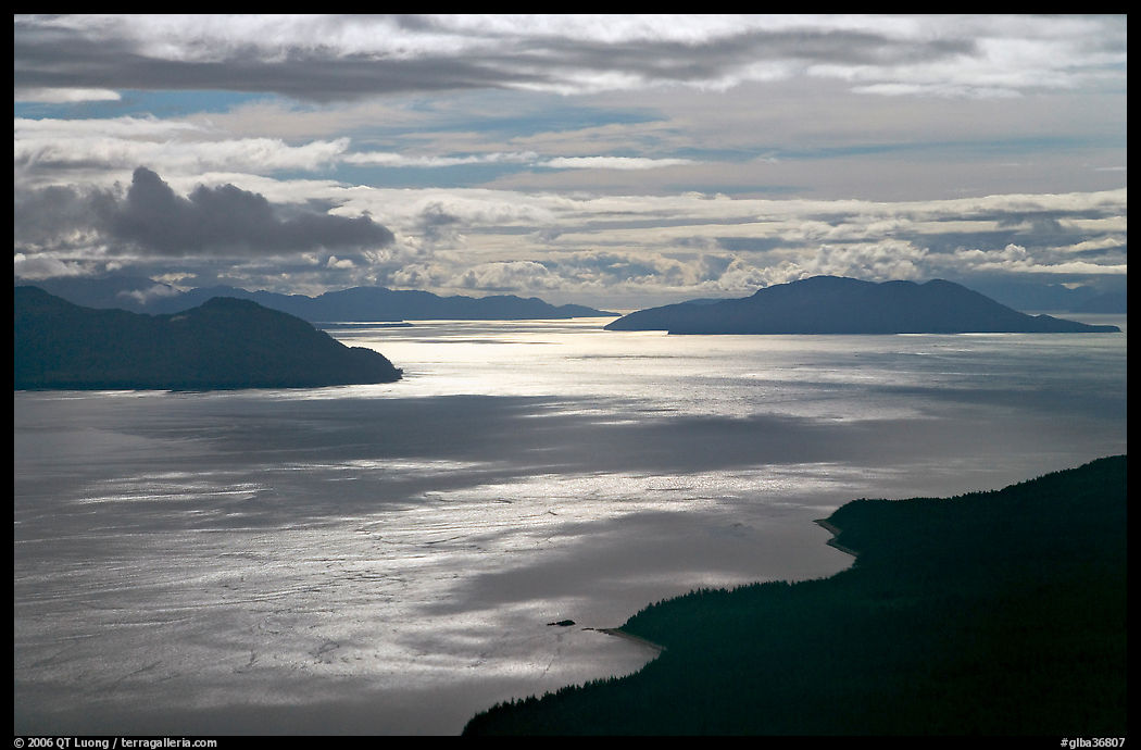 Aerial view of Glacier Bay entrance. Glacier Bay National Park