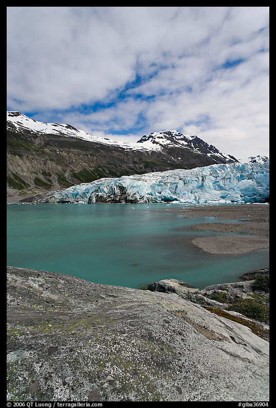Reid Inlet and Reid Glacier terminus. Glacier Bay National Park, Alaska, USA.