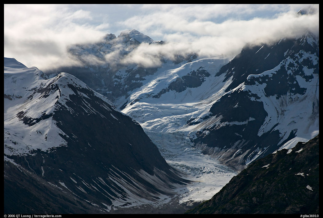 Topeka Glacier, late afternoon. Glacier Bay National Park, Alaska, USA.
