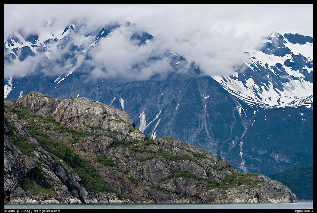 Rocky ridge and snowy peaks, West Arm. Glacier Bay National Park