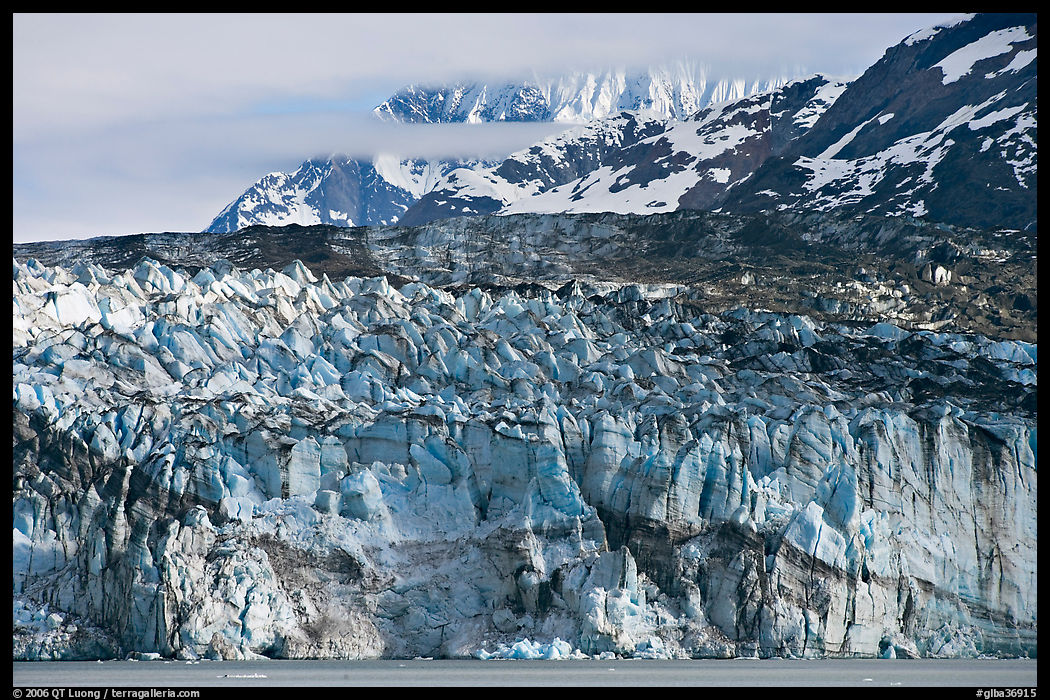 Ice face of Lamplugh glacier. Glacier Bay National Park, Alaska, USA.
