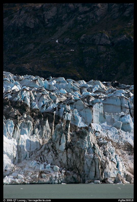 Front of Lamplugh glacier. Glacier Bay National Park, Alaska, USA.