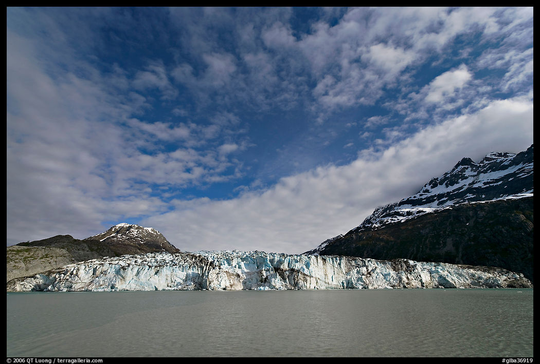 Wide face of Lamplugh glacier. Glacier Bay National Park, Alaska, USA.