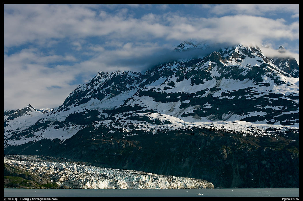 Mt Cooper and Lamplugh glacier, late afternoon. Glacier Bay National Park, Alaska, USA.