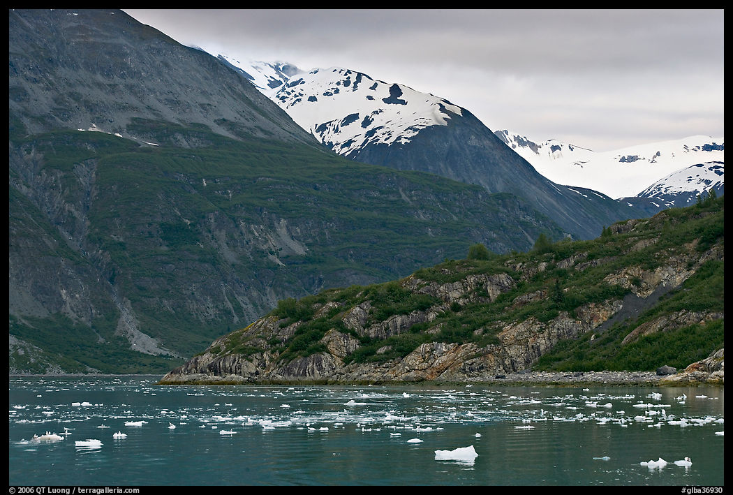 Ice-chocked cove in Tarr Inlet. Glacier Bay National Park, Alaska, USA.