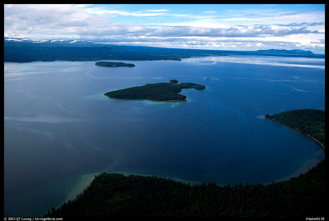 Aerial view of Naknek lake. Katmai National Park, Alaska, USA.