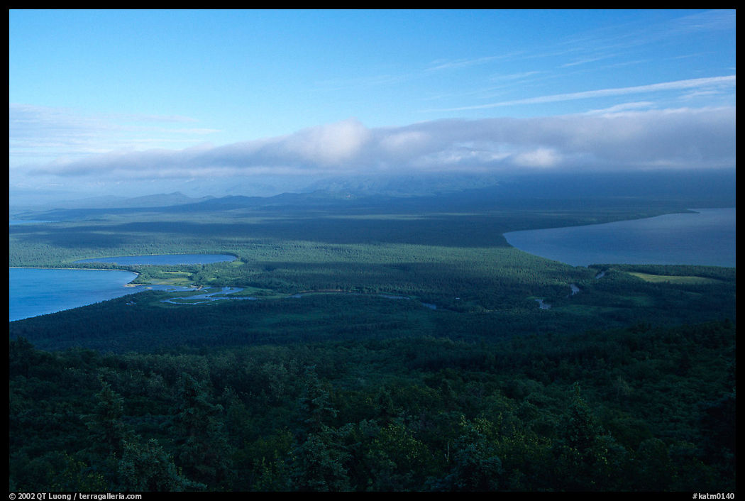 Brooks camp and river seen from the Dumpling mountain. Katmai National Park