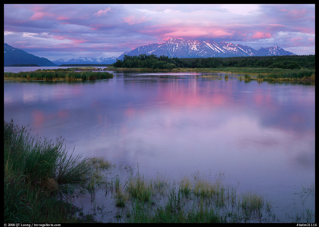 Sunset on the Brooks river. Katmai National Park