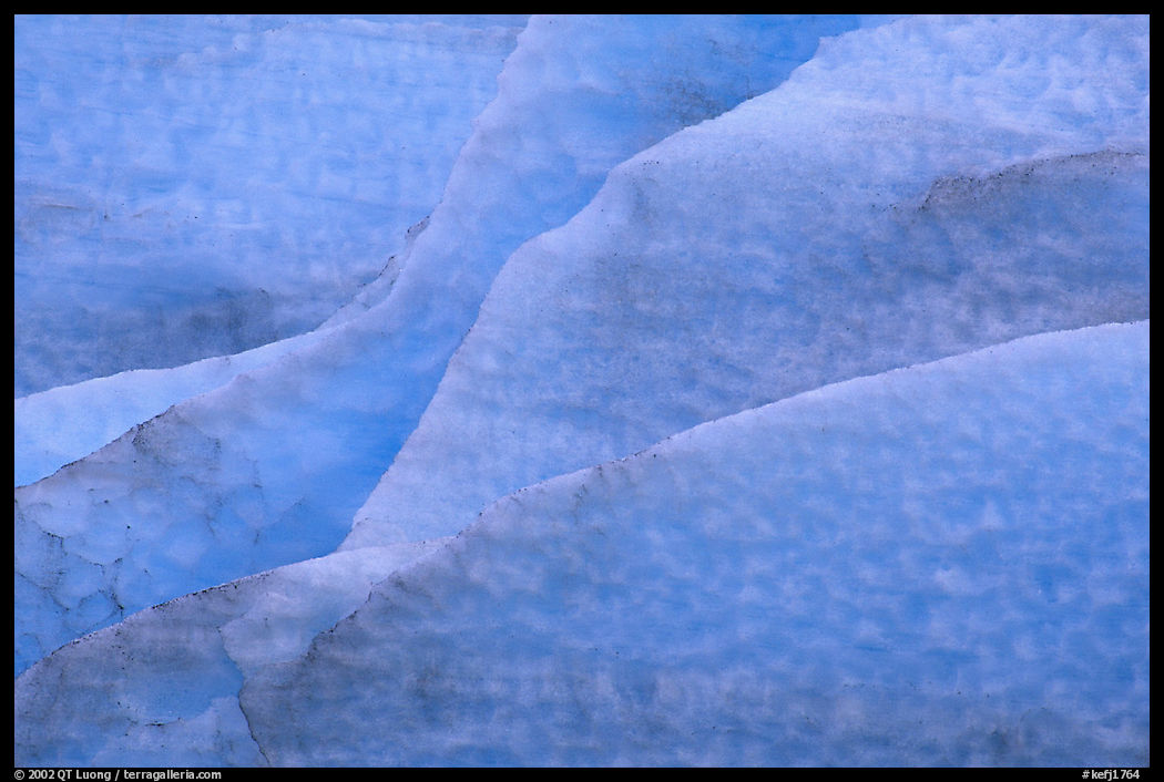 Blue ice nuances at the terminus of Exit Glacier. Kenai Fjords  National Park, Alaska, USA.