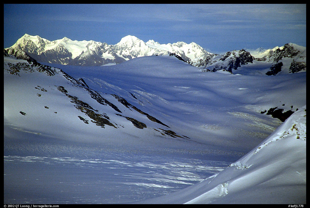 Aerial view of Harding icefield. Kenai Fjords  National Park, Alaska, USA.