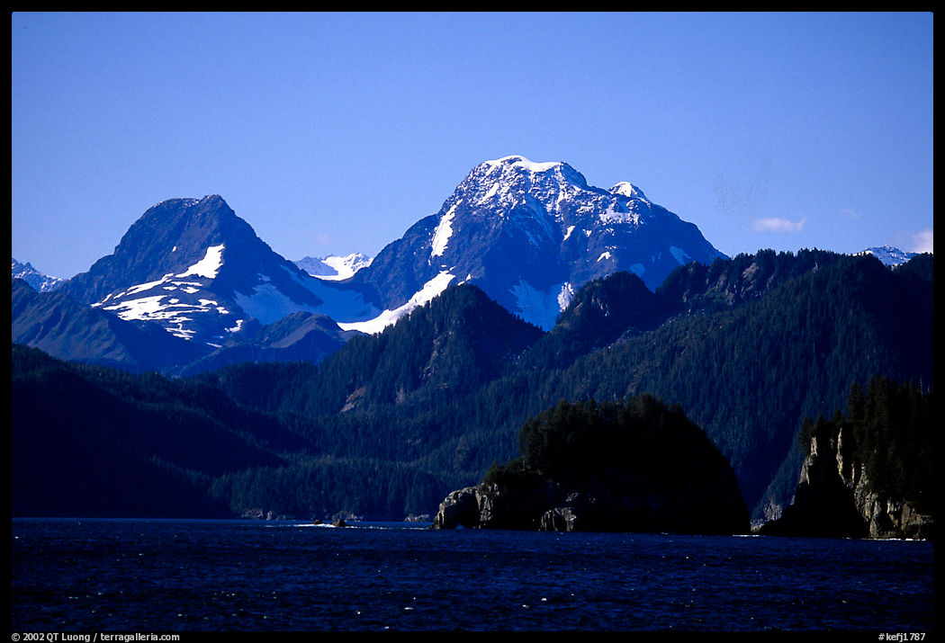 Mountains seen from Aialik Bay. Kenai Fjords  National Park, Alaska, USA.