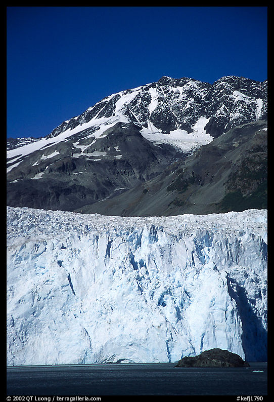 Aialik Glacier and mountains. Kenai Fjords  National Park, Alaska, USA.