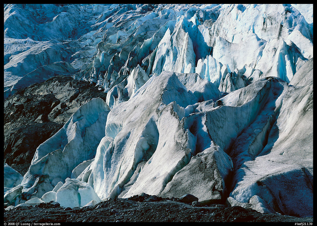 Chaotic forms on the front of Exit Glacier. Kenai Fjords  National Park, Alaska, USA.