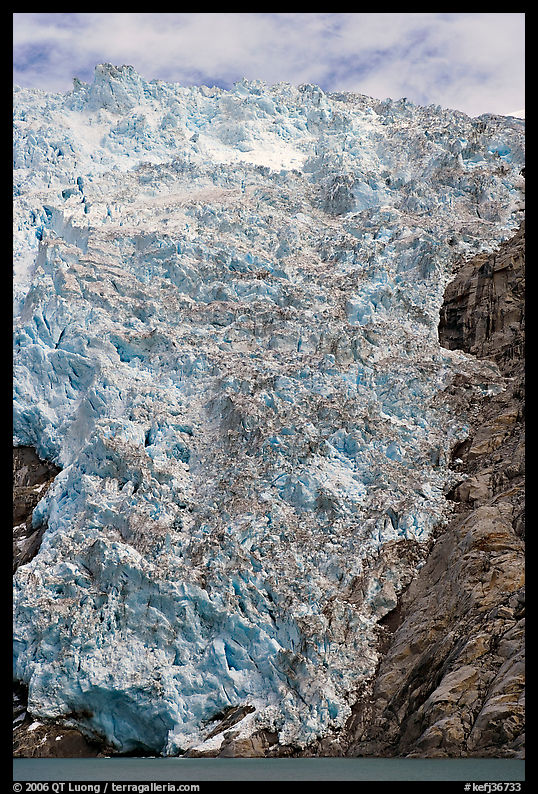 Northwestern tidewater glacier icefall, Northwestern Fjord. Kenai Fjords  National Park, Alaska, USA.