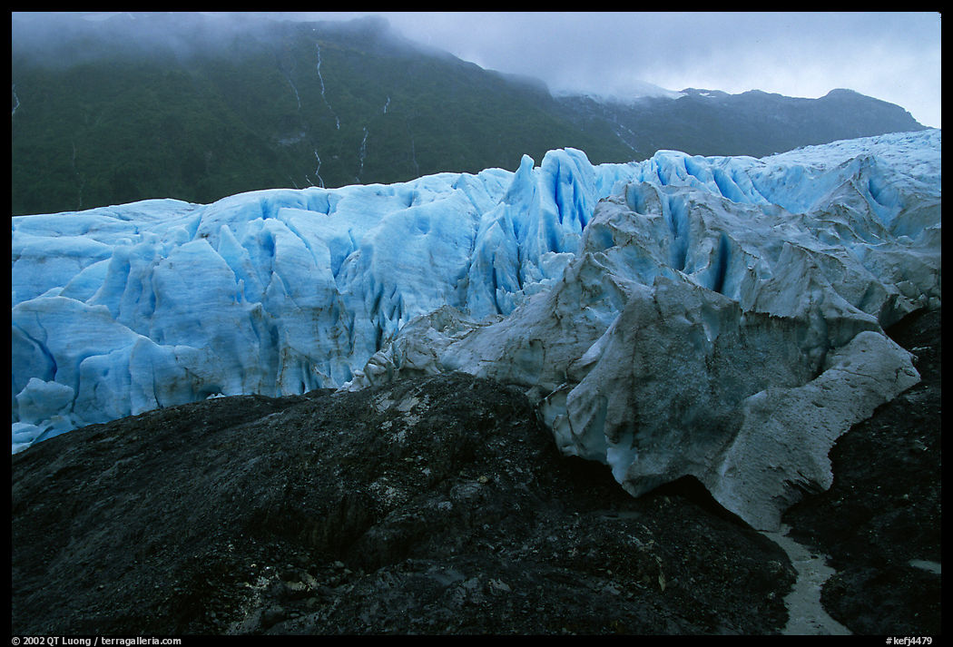 Moraine and Exit Glacier. Kenai Fjords  National Park, Alaska, USA.