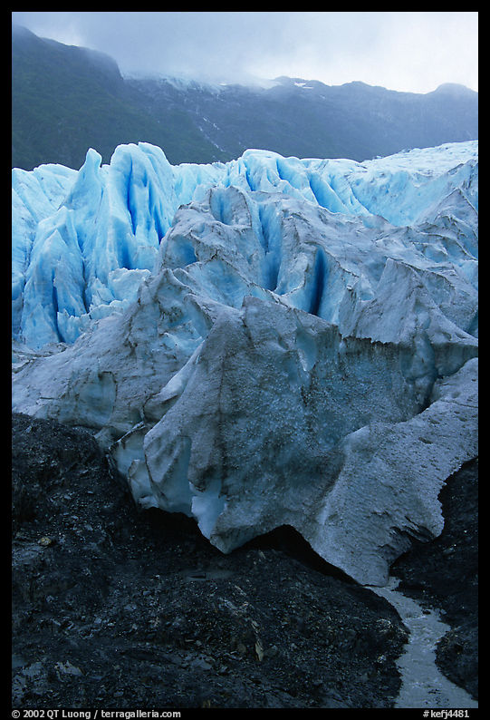 Exit Glacier and stream. Kenai Fjords  National Park, Alaska, USA.