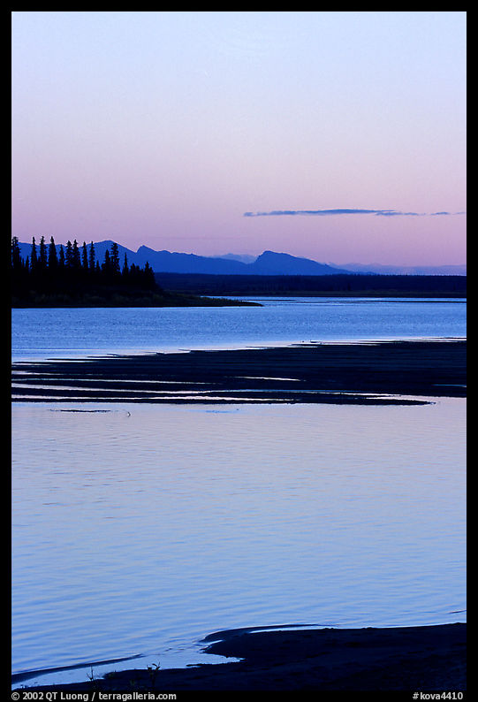 Shore, river and Baird mountains, evening. Kobuk Valley National Park, Alaska, USA.