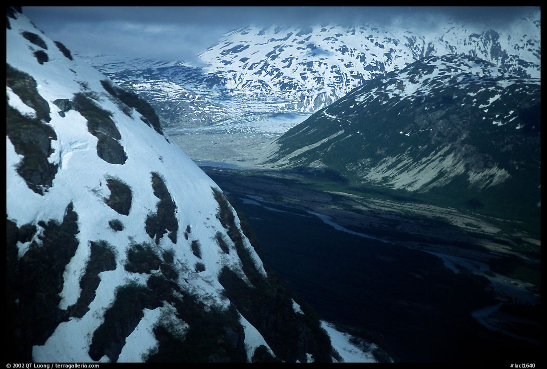 Aerial view of Tikakila River valley. Lake Clark National Park