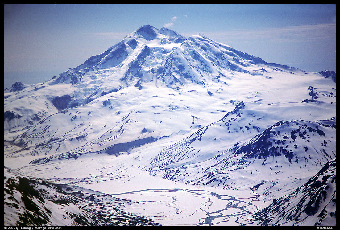 Aerial view of Redoubt Volcano. Lake Clark National Park, Alaska, USA.