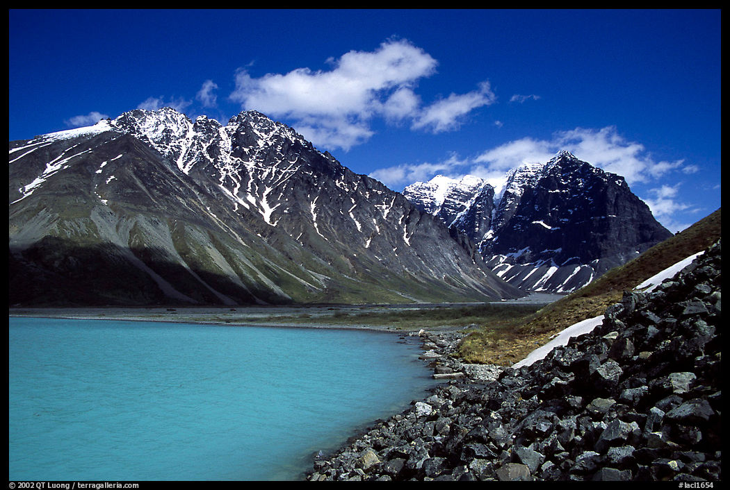 Turquoise Lake and Telaquana Mountain. Lake Clark National Park, Alaska, USA.