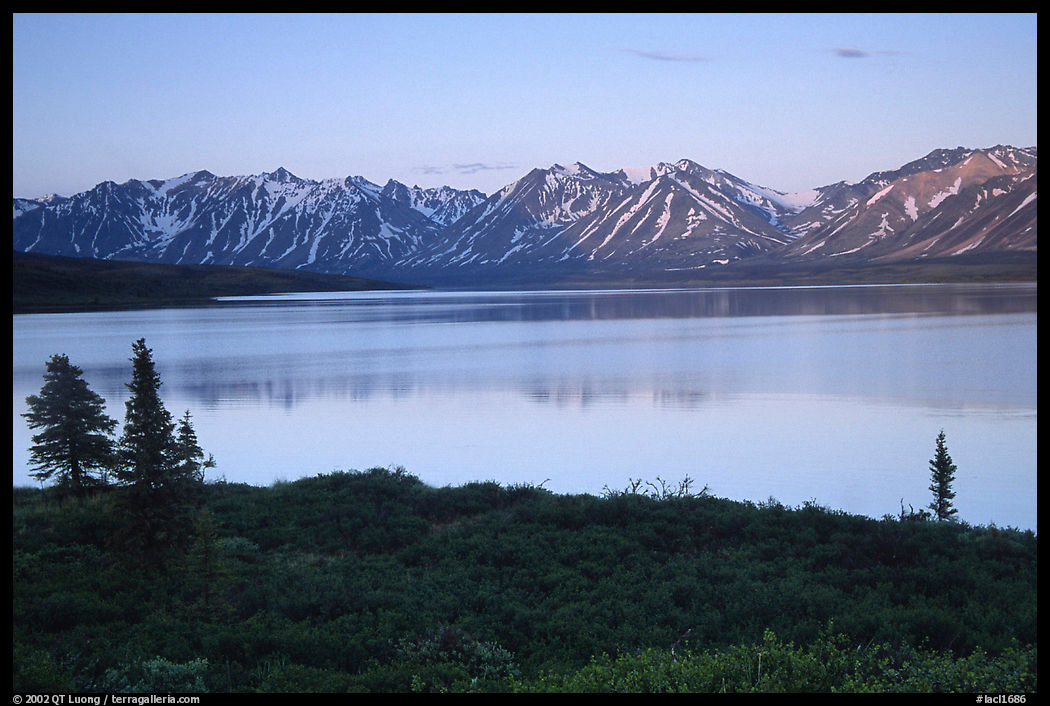 Twin Lakes, sunset. Lake Clark National Park, Alaska, USA.