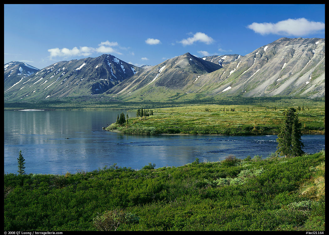 Twin Lakes mouth, morning. Lake Clark National Park, Alaska, USA.