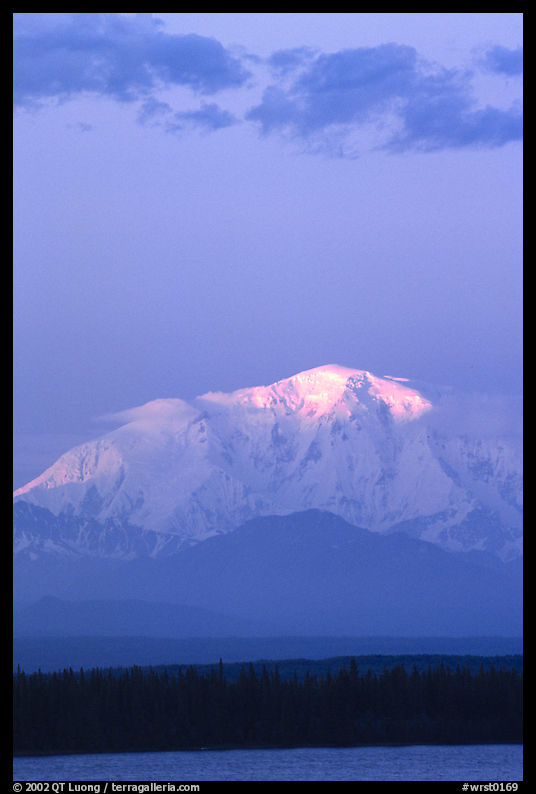 Last light on the summit of Mt Blackburn. Wrangell-St Elias National Park