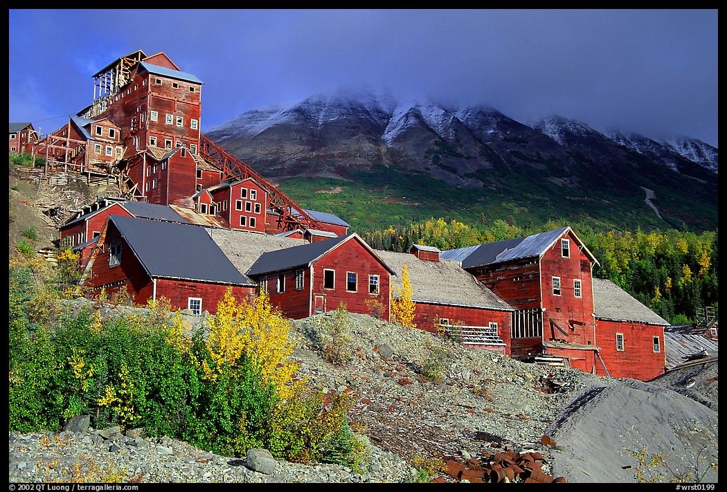 Kennicott historic mine town, late afternoon. Wrangell-St Elias National Park