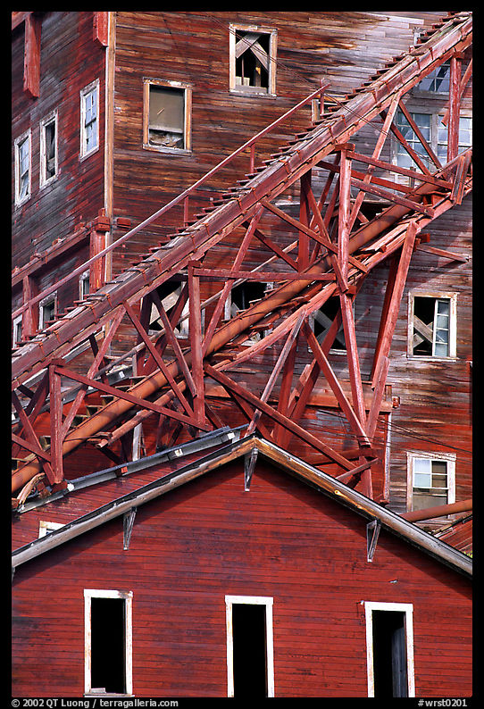 Close-up of mill in Kennicott historic copper mine. Wrangell-St Elias National Park, Alaska, USA.