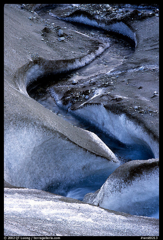 Glacial stream on Root glacier. Wrangell-St Elias National Park