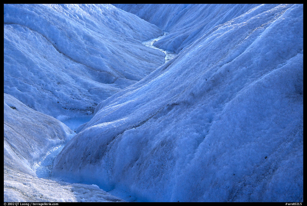 Glacial stream on Root glacier. Wrangell-St Elias National Park, Alaska, USA.