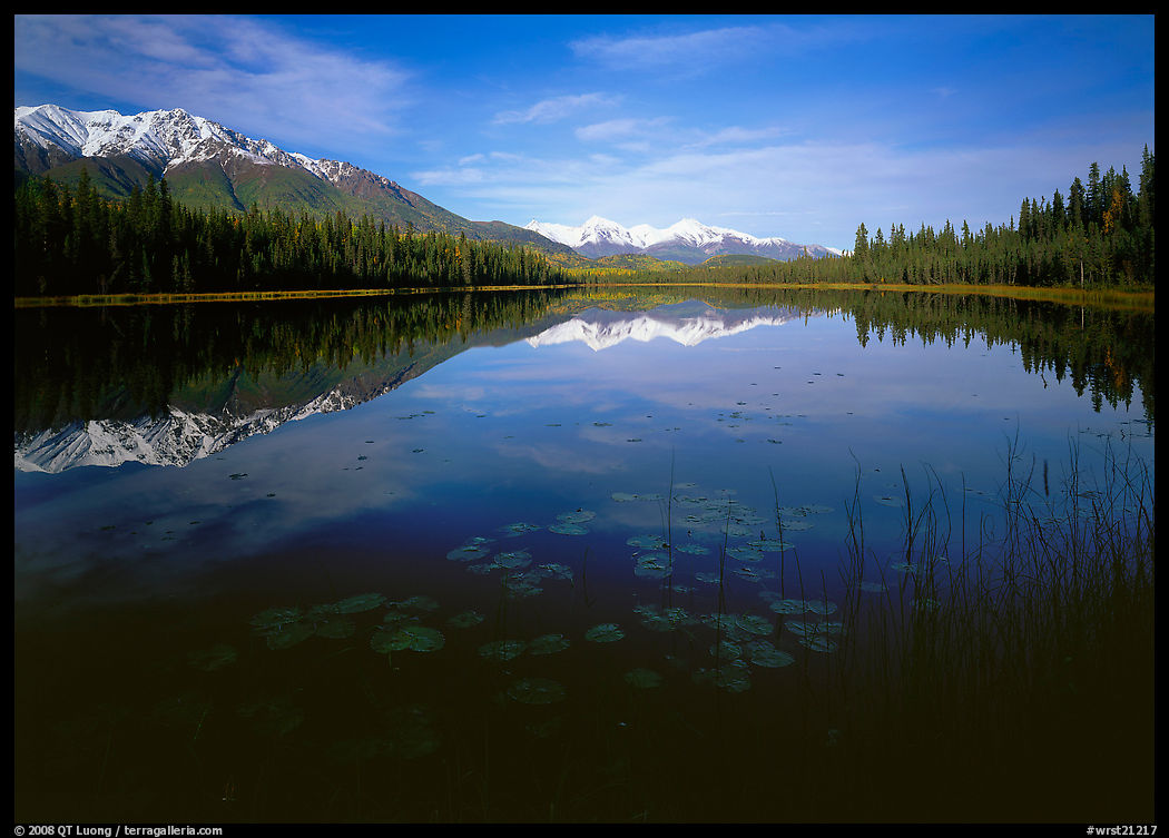 Crystalline Hills and Crystal Lake. Wrangell-St Elias National Park, Alaska, USA.