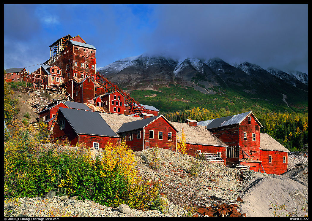 Kennecott abandonned mining buildings. Wrangell-St Elias National Park, Alaska, USA.