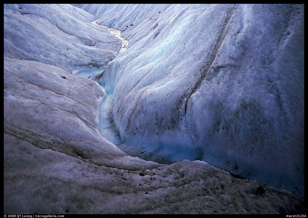 Glacial stream close-up, Root Glacier. Wrangell-St Elias National Park, Alaska, USA.