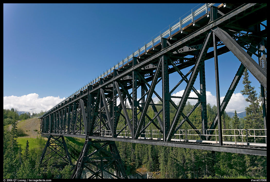 Bridge over Kuskulana river. Wrangell-St Elias National Park, Alaska, USA.