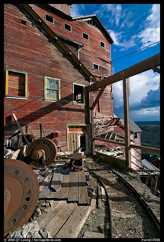 Rails and Kennecott Mill. Wrangell-St Elias National Park, Alaska, USA.