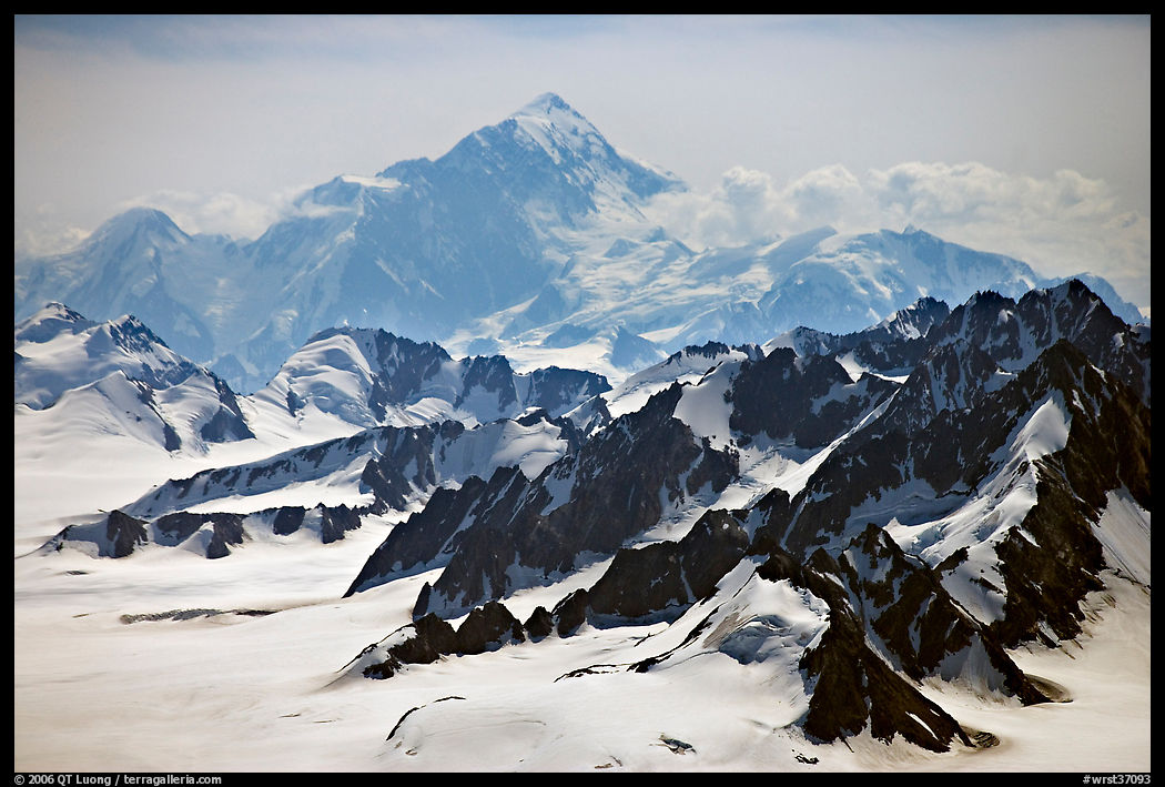 Aerial view of Mount St Elias. Wrangell-St Elias National Park, Alaska, USA.