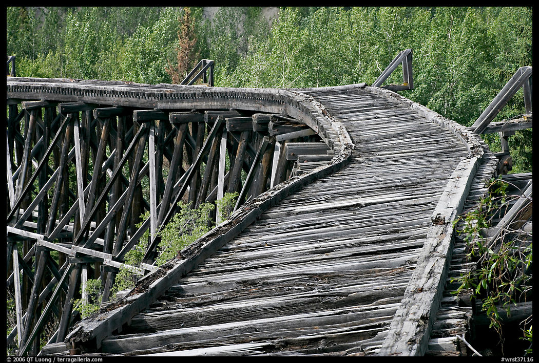 Broken section of Gilahina trestle. Wrangell-St Elias National Park
