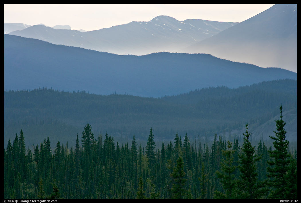 Distant mountain ridges. Wrangell-St Elias National Park, Alaska, USA.